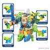 Blocks Baby DIY Assembly Dinosaurs Robot Building Blocks Drill Nut and Animal Model Plastic Sc​​rewing Educational Toys Gifts for Kids