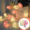 20 LED Rose String Lights Battery Operated Flower Garland Fairy Valentine Wedding Party Decoration Christmas 240122