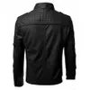 Jaqueta de couro de rua masculina inverno velo motocicleta pu leahter jaqueta masculina gola casual blusão casaco fino S-5XL 240131