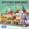 Blocks City 4 in 1 Mini Street View Magic Castle Architecture Budowanie znajomy