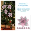 Dekorativa blommor 12 datorer Julblommor Clip Poinsettia Tree Decorations Artificial Garland Xmas