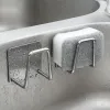 Sabun kurutma rafı Kendinden yapışan lavabo drenaj rafı paslanmaz çelik lavabo duvara monte organizatör kancalar mutfak depolama sünger tutucusu