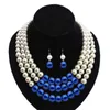 Big Pearl Jewelry Bridal Necklace Sets Vintage Statement Choker Collar Wedding Accessory Multi layer Beads Jewelry 240202