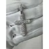 Wholesale Luxury Vvs Moissanite Diamond Tennis Chain with Cross Necklace Silver Plated Jewelry Chain