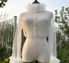 Perlen Vintage Bolero Braut Wraps und Jacken Tüll Langarm7394150