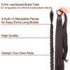 Synthetic Braided Ponytail Extensions Long Black Rubber Band Hairpiece Tail with Hair Tie for Women High Temperature Fiber 240122