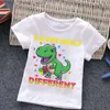 T-shirt autismo Bambini Ragazzo T-shirt Ragazze cartoon puzzle Top Cute Baby Cotone Abiti estivi Bambino Dinosauro Magliette Bambini Costume Q240218