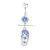 Navelbelknopringen D0084 Schoenstijl Navelknopring Ltblue01234565435407 Drop Levering Sieraden Lichaamssieraden Dh4Zb