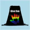Andere feestelijke feestartikelen Lgbt Dstring Bag Pride Rainbow Design Creatieve opslag Homoseksueel Polyester Stretch Rugzak Drop Del Dheir