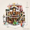 Block 2506 st City Street View Mini Architecture Christmas Cafe House Building Block Friends Shop -siffror Bricks Toys For Kids Gifts