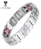 Little Frog Men039S Double Row 4 Elements Health Magnetic Titanium Armband Silver Therapy Bangles Gift for Lover039S3441684