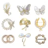 Broches Mode Elegante Parels Vlinder Veer Broche Vrouwen Strik Ginkgo Bladeren Pins Luxe Party Huwelijksgeschenken Kleding Accessoires