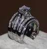 Vecalon ince mücevher prenses kesim 20ct cz elmas nişan alyans yüzük kadınlar için 14kt beyaz altın dolu parmak yüzüğü1831987