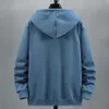 Plus Size 10XL 12XL Hoodie Men Autumn Winter Fleece Hoodies Solid Color Jacket Big Blue Black Red Grey 240123