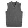 Fashion Pure Cashmere Male Autumn Thickened Sweater V-neck Casual Computer Knitted Thick Vest Sleeveless Plus Size S-5XL6XL240127