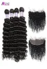 Allove Extensions indiennes brésiliennes paquets de cheveux humains péruviens avec fermeture 13x4 dentelle frontale corps lâche profond crépus bouclés fo4947198