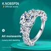 KNOBSPIN 8ct D Farbe Alle Ring S925 Splitter Überzogene 18k Weißgold Ehering Verlobungsringe Für Frauen Edlen Schmuck 240202