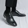 Spring Lace Up Oxford Men estilo britânico Party formal Designer de negócios Plaid Shoes casuais de couro artesanal