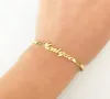 Anpassat namn manschett armband män kvinnor lyxdesigner anpassar bokstäver manschetter armband guld silver smycken familj vänner par gf7690429