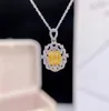 Chains KLN2024 Pure 18K Gold Jewelry Solid G18K Natural Yellow Diamonds 0.243ct Pendants Gemstone Necklaces For Women