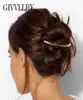 GIVVLLRY Arco geometrico Clip per capelli lunghi Gioielli Stile minimalista in metallo Colore oro argento Forcine per capelli da sposa Accessori per le donne1859023