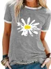 Simples girassol todos os dias roupas femininas casual t camisa regular streetwear 2023 verão moda tshirt topos 240130