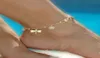 Złote bohemijskie kostki biżuterii na plażę łańcuch nóg nóg motyl Dragonfly dla kobiet sandały boso bransoletki stopy 2D41795966