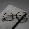 일본 고급 브랜드 디자이너 남성 빈티지 라운드 프레임 글래스 캔디 컬러 광학 근시 렌즈 안경 240119