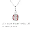 Chains Baseball Pendant Necklaces Inlaid Rhinestone Clavicle Chain Sparkling Delicate Design Personality Charm Exquisite Accessories