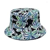 Berets LDSLYJR Four Seasons Polyester Cartoon Tree Print Bucket Hat Fisherman Outdoor Travel Sun Cap For Men And Women 273