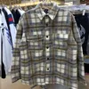 市松模様のジャケットカシミア肥厚ポケットコート高品質1：1カップルルーズコート