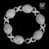 8 20mm Catena a maglie cubane Moissanite Bracciale Charm Luxury Evils Eyes Taglio brillante rotondo Argento 925 Vvs Catena cubana ghiacciata