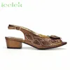 Slingback Design Kawa Kolor Sprzedawanie Lis Buty pasujące torby Zestaw do Nigerian Women Wedding Party Pump 240130