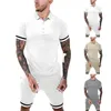 Erkekler Trailtsits X Suit Man Smokin Takımları Mens Slim Fit Prom Kısa Set Kıyafetleri 2 Parça Sıradan Zip Sleeve Gömlek Yaz