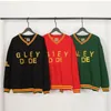 Erkekler Büyük Sweater Galeriler Mektup Baskı Birleştirilmiş Çizgiler Erkek ve Kadın Departmanları Çift V Yastık Kazak Günlük Trend Sweatshirt