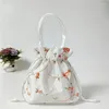 Shopping Bags Purse Wallets Data Line Storage Bag Women Flower Handbags Jewerly Packing Hanfu Drawstrings Small
