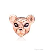 2019 Oryginalny 925 Sterling Srebrna biżuteria Pink Glitter Lion Princess Charm Beads pasuje do europejskich bransoletek Naszyjnik dla kobiet Making1798069