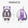 Capsule spatiale pour chats, sac à bandoulière Transparent, valise de sortie pour chat Kawaii, poussette Mochila Para Perro, accessoires pour animaux de compagnie 240131