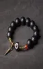 Pulseira de obsidiana preta com fio de 10mm, miçanga tibtetana mista, vintage, cobre processado, zen, cura, joias de oração para homens e mulheres 2984649393