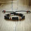 Strand Ancient African Tribal Style Natural Stone Pärledarmband för män Kvinnor Etnografisk unisex smycken justerbar storlek