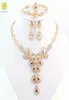 Modna kryształowe kolczyki naszyjniki dla kobiet 18 -karatowe platowane afrykańska biżuteria biżuteria 9819491
