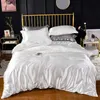 Conjuntos de cama High End Queen Duvet Cover Set Silky Soft Cozy King Size Bedding Set Luxo Poliéster Cetim Liso Único Duplo Conjuntos de Cama T240218