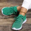 Plus Size Ademende Loopschoenen voor Dames Zachte Zool Breien Groene Sneakers Vrouw Lichtgewicht Antislip Casual 240126