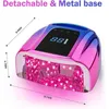 96W Rechargeable Nail Lamp with Mirror Pad Cordless Gel Polish Dryer Pedicure Machine UV Light for Nails Wireless Nail LED Lamp 240127