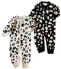 Macacão de bebê de varejo meninos meninas manga longa algodão leopardo com capuz macacão onepiece onesies macacões toddle infantil crianças designer 6660200