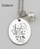 JINGLE ALL THE WAY Inspirational Hand Stamped Engraved Charm Custom Pendant Link Chain Necklace Gift Jewelry 18Inch 22MM 10Pcs Lot3624727