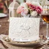 Personalisierte Hochzeitseinladungskarten in Elfenbeinfarbe mit wunderschöner lasergeschnittener hohler Flora und eleganten Partykarten mit Band Fa1272049