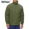 Tacvasen Full Zip Up Tactical Green Fleece Jacketサーマルウォームワークコートメンズポケットサファリジャケットハイキングアウトウェアウィンドブレーカー240124