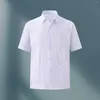 Heren casual shirts Mode lente/zomer korte mouwen bedrukte revers capuchon jumpsuit heren button-up shirt groot lang voor