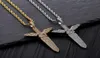 Hip Hop Micro Paved Cubic Zirconia Iced Out Bling 21 Savage Sword Pendants Necklace for Men Rapper Jewelry Gold Silver Color5188927